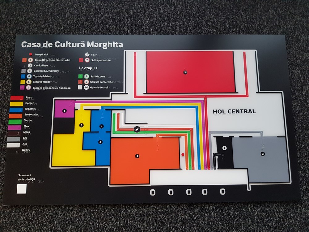 Dotykowy plan  Domu Kultury Marghita (Casa de Cultura Marghita) w Rumunii