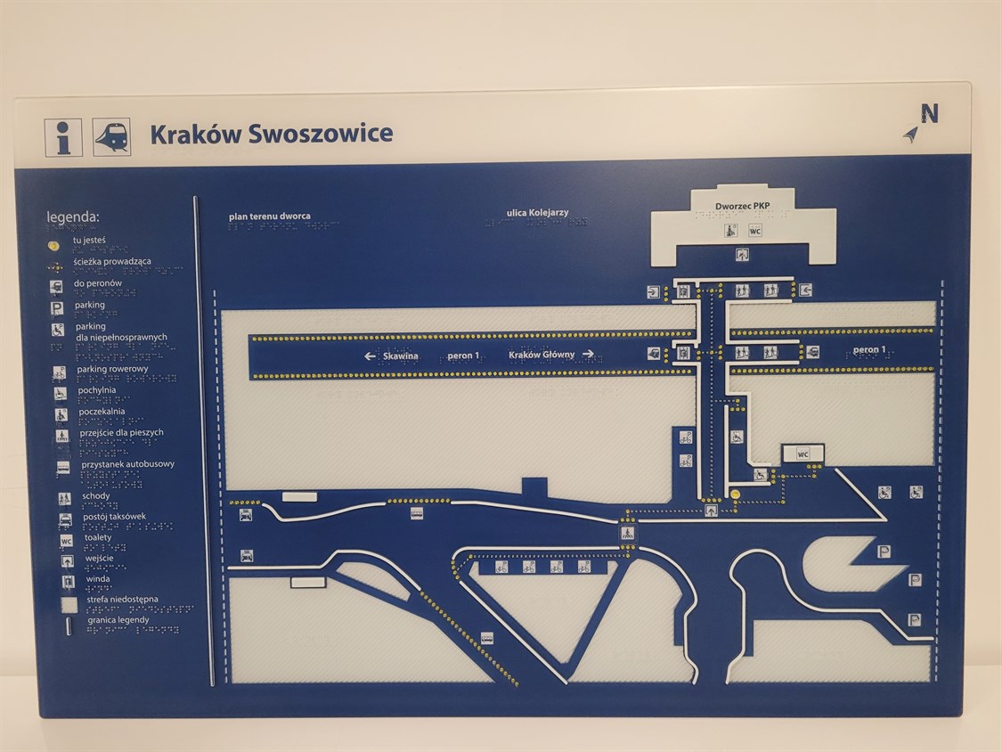 Dotykowy plan informacyjny dworca PKP Kraków Swoszowice