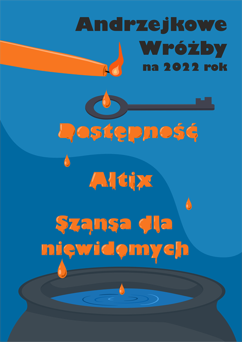 Grafika zawiera wyjmowane z wosku napisy "Dostępność", "Altix" i "Szansa dla niewidomych"