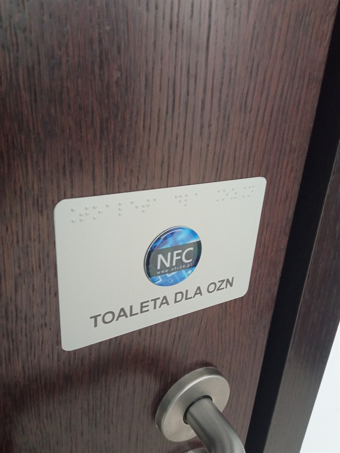 Aluminiowa Tabliczka Informacyjna Na Drzwi Ze Znacznikiem NFC 