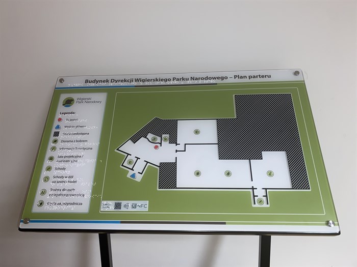 Dotykowy Plan Informacyjny Partery Budynku Dyrekcji Wigierskiego Parku Narodowego 