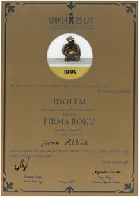 Firma Roku Altix Dyplom Idol