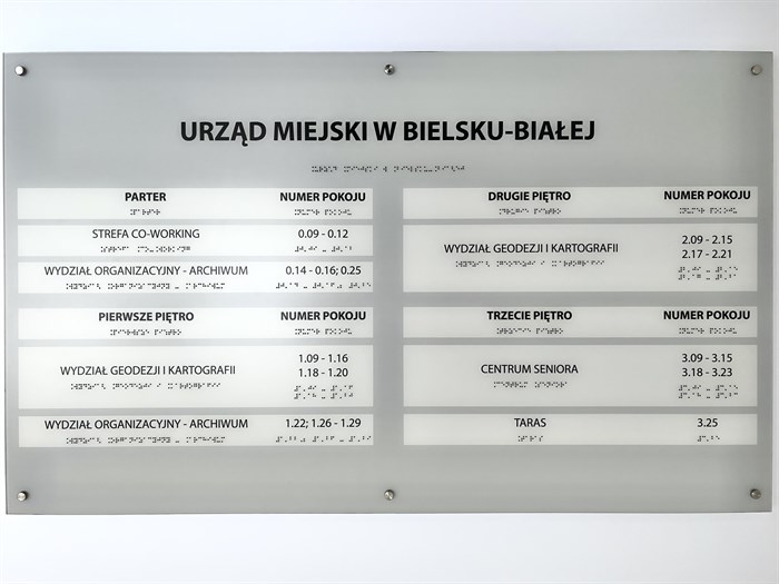Tablica Informacyjna Z Tworzywa PMMA