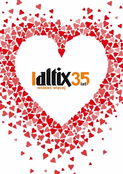 Czerwone serce z logo Altix 35 lat