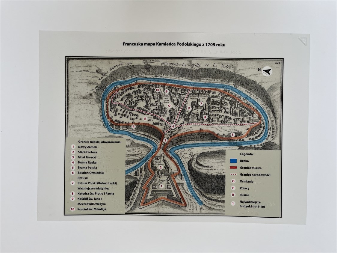 Termoforma Francuskiej Mapy Kamieńca Podolskiego Z Roku 1705