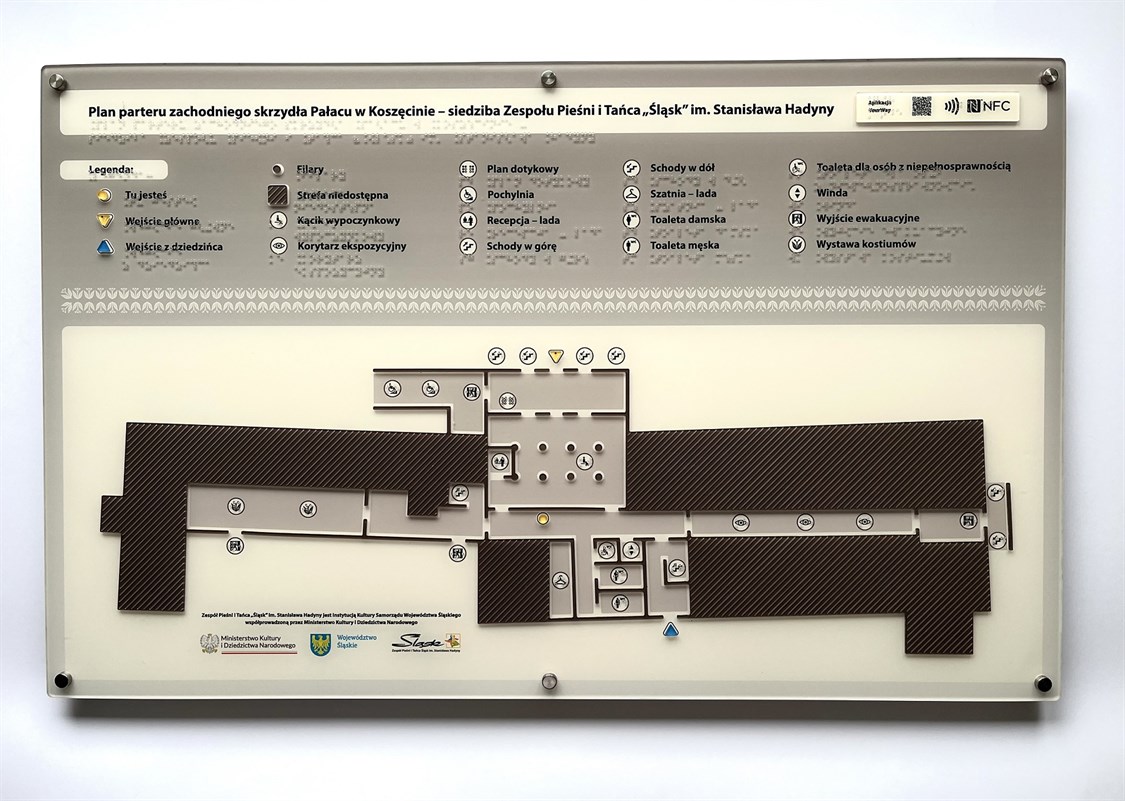 Dotykowy Plan Informacyjny Parteru Zachodniego Skrzydła Pałacu W Koszęcinie