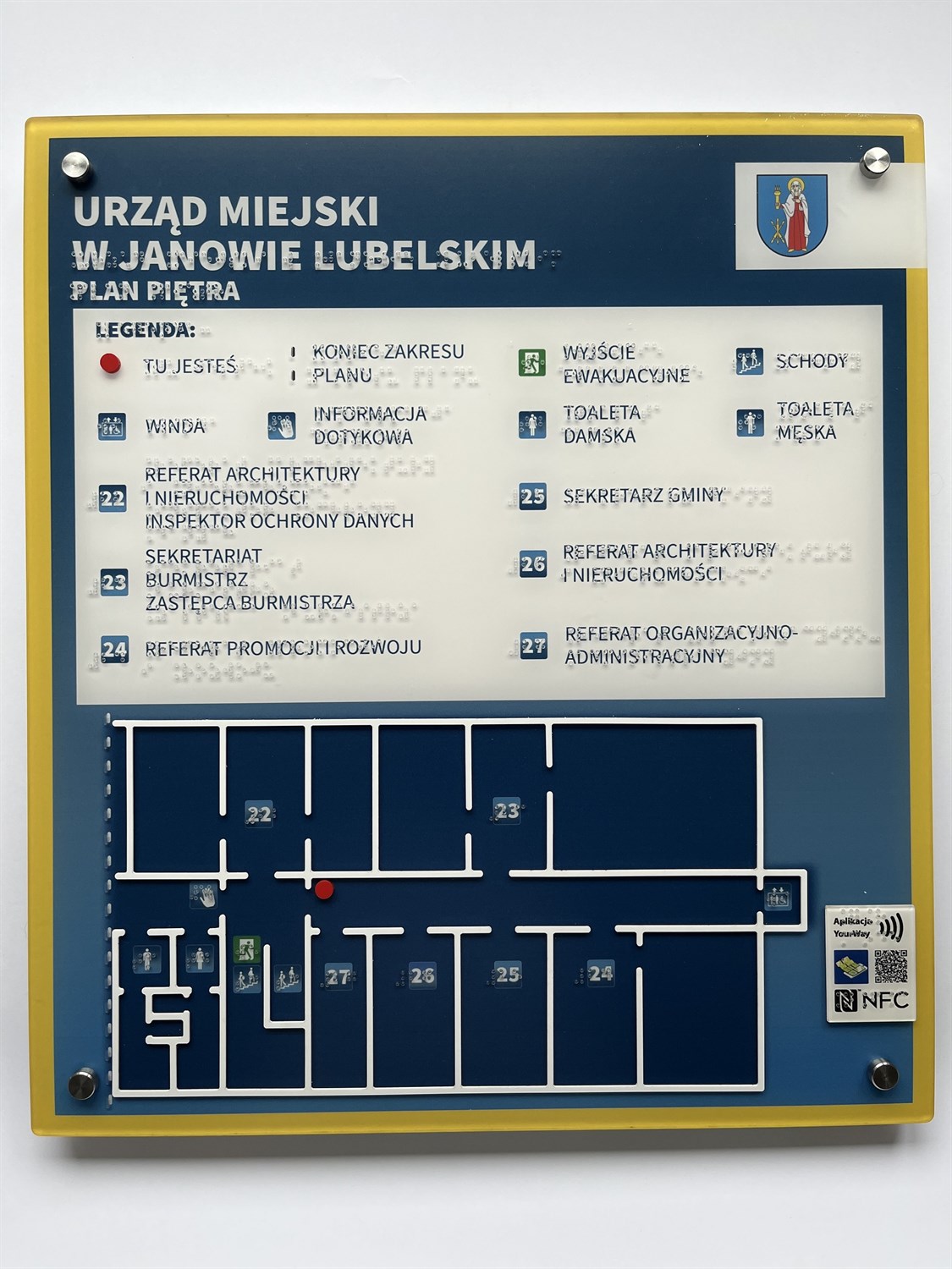Dotykowy Plan Informacyjny Pietra Budynku UM W Janowie Lubelskim