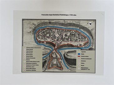 Termoforma Francuskiej Mapy Kamieńca Podolskiego Z Roku 1705.